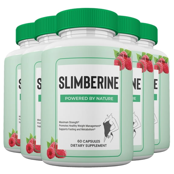 (5 Pack) Slimberine Capsules, Slimberine Advanced Formula Maximum Pills, Slim berine Keto Supplement All Natural Powered by Nature, 5 Month Supply