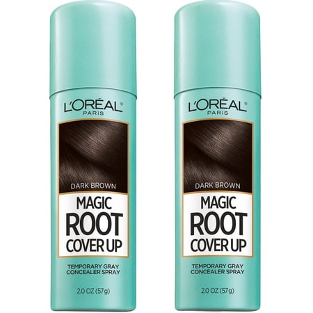 (2 pack) (2 Pack) L'Oreal Paris Magic Root Cover Up Gray Concealer Spray Dark Brown, 2 Oz
