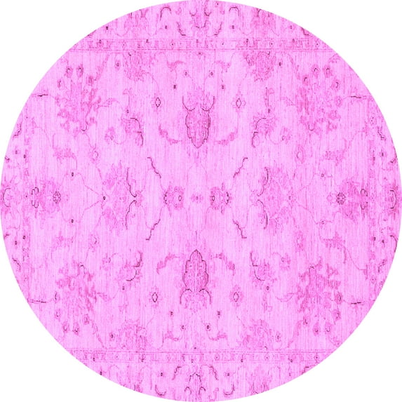 Ahgly Company Indoor Round Oriental Purple Traditional Area Rugs, 7' Round