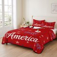 thumbnail image 2 of Twin XL Quilt Set 68''x98'', USA Independence Day Lightweight Summer Bedspread Coverlet Set with 2 Pillow Shams, Red Fireworks Stars Breathable All Season Quilt Bedding for Dorm/Guest Room, 2 of 9