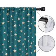 thumbnail image 4 of Blackout Kids Curtains,Teal Christmas Star Pattern Childrens Insulated Curtains Set Of 2,Bedroom Essentials,Toddler Room Decor 42"x63", 4 of 5