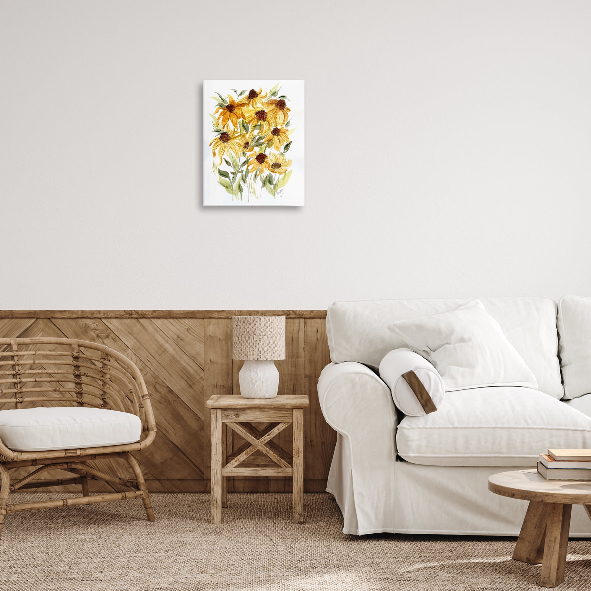 Stupell Industries Yellow Rudbeckia Florals Botanical & Floral Painting Gallery Wrapped Canvas Art Print Wall Art, 16 x 20