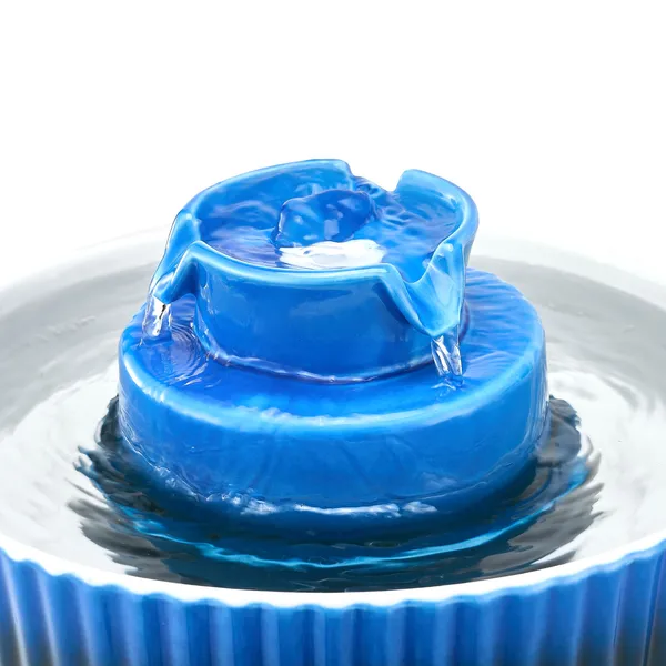 Ceramic Cat Water Fountain 2.1L Cupcake Design with Ultra-Quiet Pump,360° Drinking Area,Multi-Layer Filtration for Cats and Dogs(Blue)