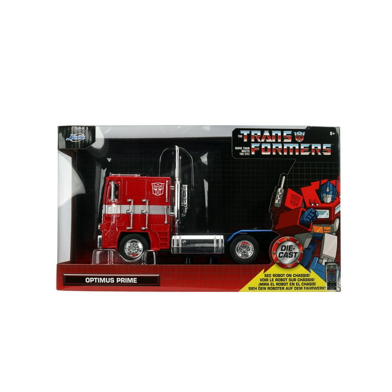 Jada Toys Transformers G1 Optimus Prime Truck with Robot on