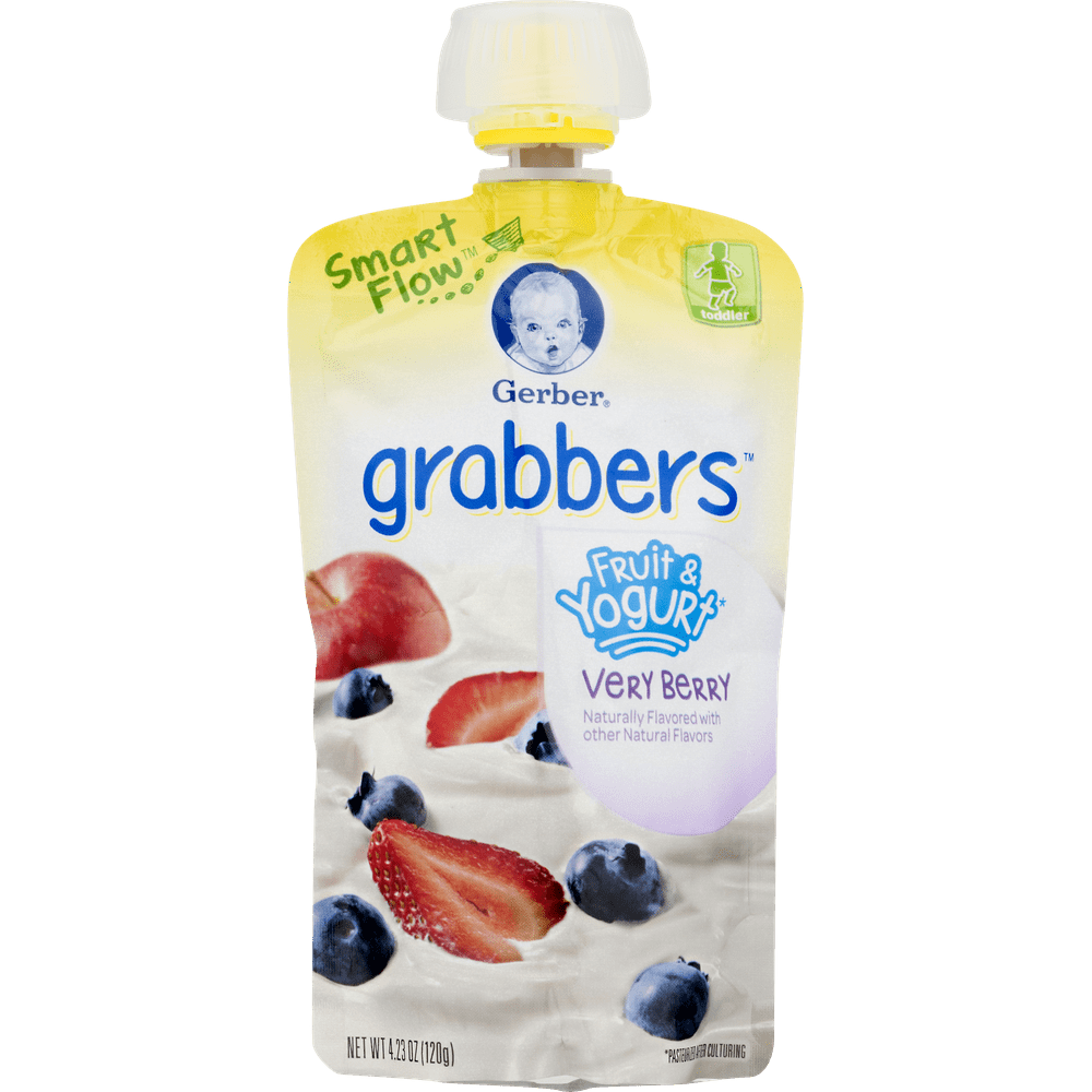 Gerber Gerber Grabbers Fruit & Yogurt Squeezable Pouch Very Berry