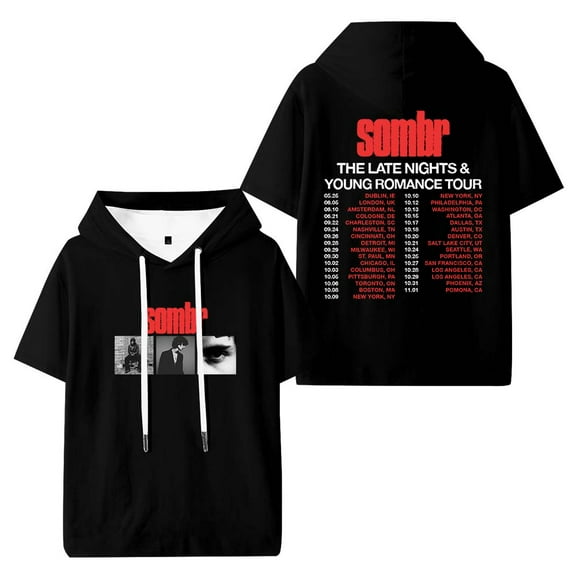 Sombr The Late Nights & Young Romance Tour Hooded T-Shirts Women Men Short Sleeve Tee Casual Fashion Clothes