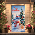 thumbnail image 2 of Decorative Design Merry Christmas Banner Festive Decoration Snowman Scene Christmas Tree Snowflakes for Holiday Party Indoor Celebration Winter Decor, 2 of 9