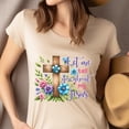 thumbnail image 4 of Let Me Tell You About My Jesus Christian T-Shirt with Cross and Flowers, Maroon, Size 3XL, 4 of 6
