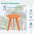 thumbnail image 4 of Dycanpo Outdoor Side Table for Patio, Small Round End Table Weather-Resistant for Living Room, Bedroom, Orange, 4 of 9
