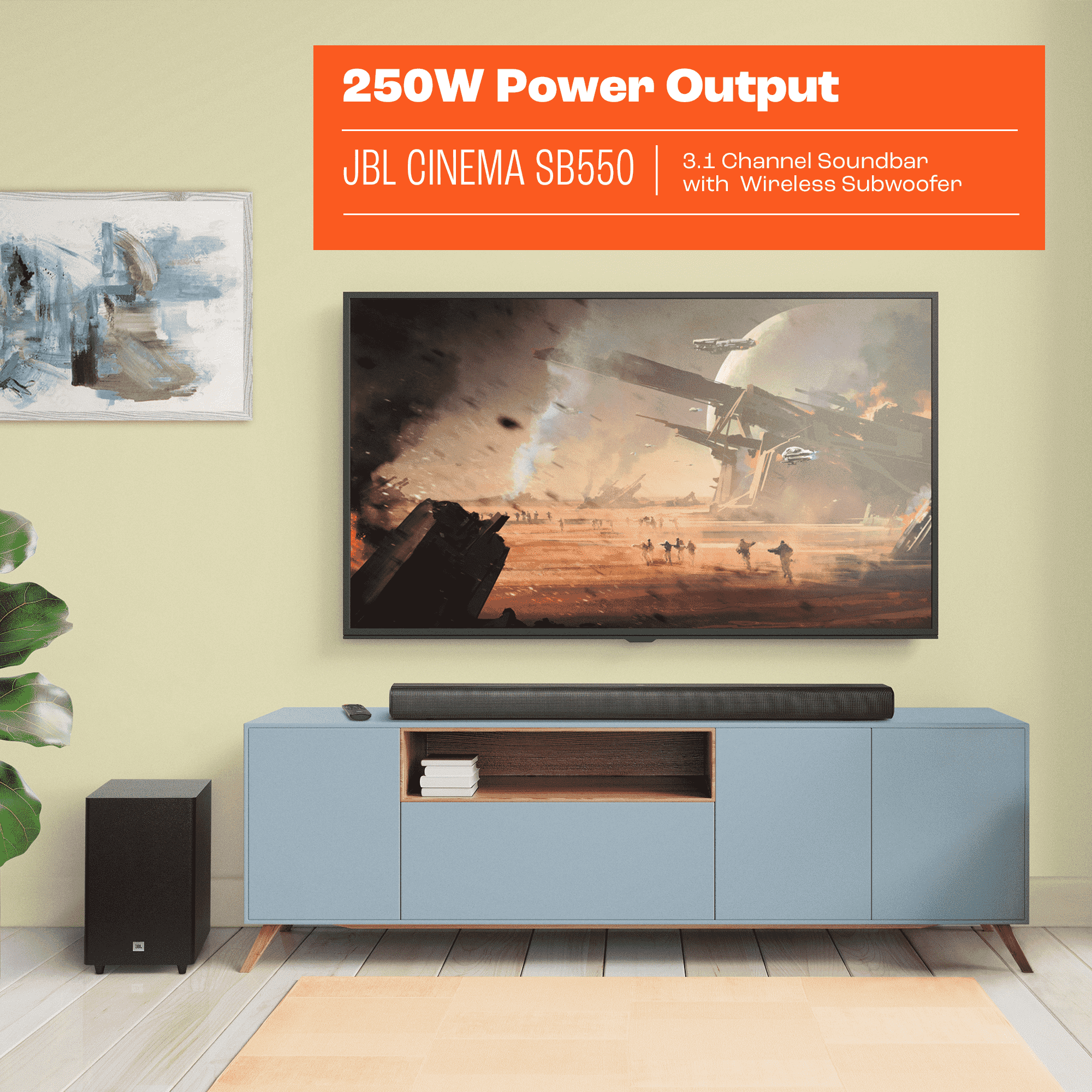 JBL CINEMA SB550 - 3.1 Channel Soundbar with Wireless Subwoofer - Walmart.com