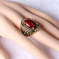 thumbnail image 2 of Grandest Birch Unisex Ring Turquoise Inlaid Rhinestone Retro Men Women Ring Jewelry for Party Rhinestone,Alloy,Turquoise Red, 2 of 8