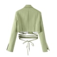 thumbnail image 3 of Black*Friday Chaoheng Plus Size Blazer Women's Solid Color Tie Waist Blazer,Short Length Long Sleeve Belted Jacket, 3 of 3