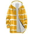 thumbnail image 5 of Women Base Zip up Fleece Hoodie Jacket, Stripe Color Block Tops with Pockets, Gradien Thermal Fuzzy Outerwear, 5 of 5