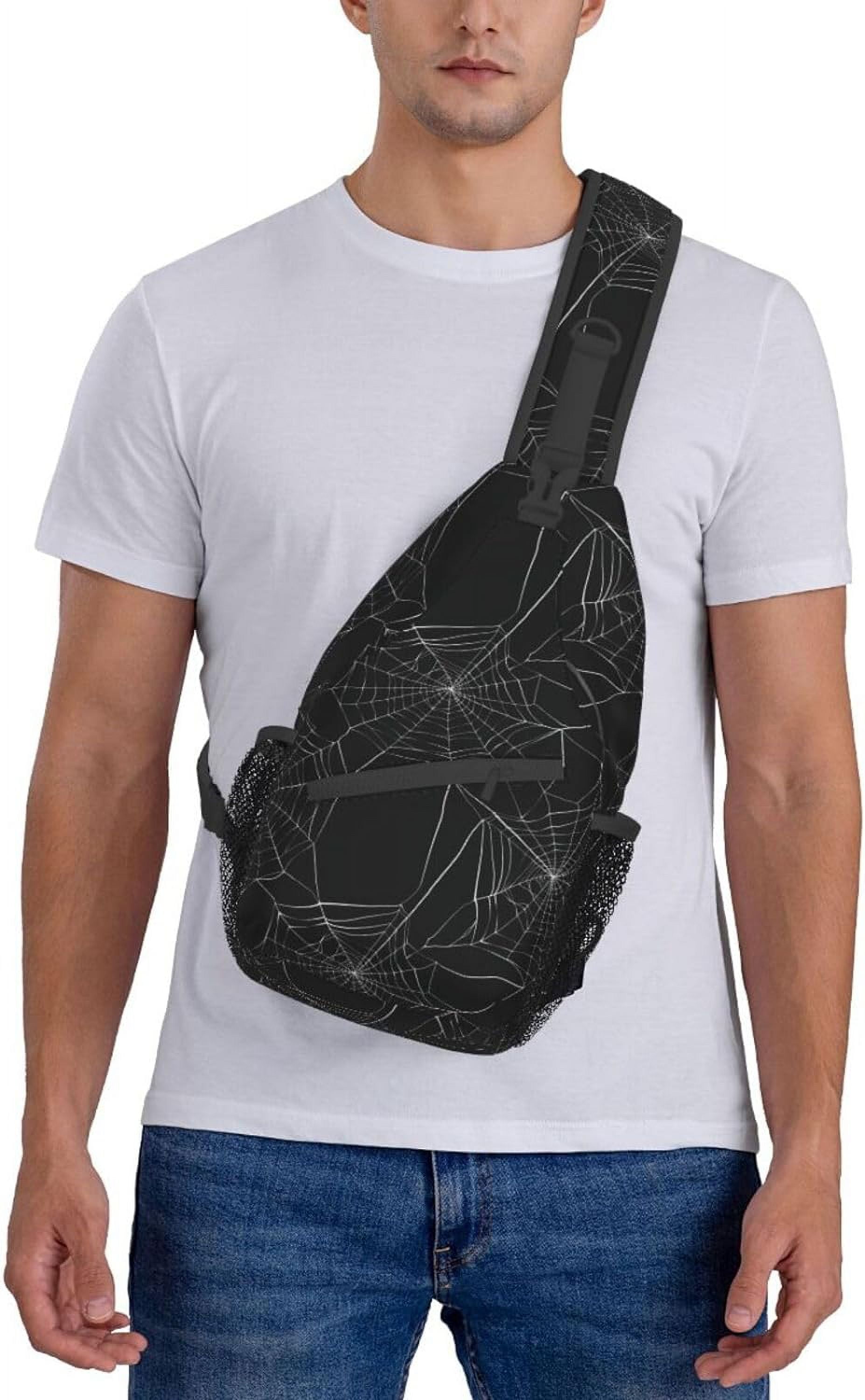 Halloween Spider Web Sling Bag Crossbody Hiking Travel Chest Bags Backpack Shoulder Daypack for Women Men