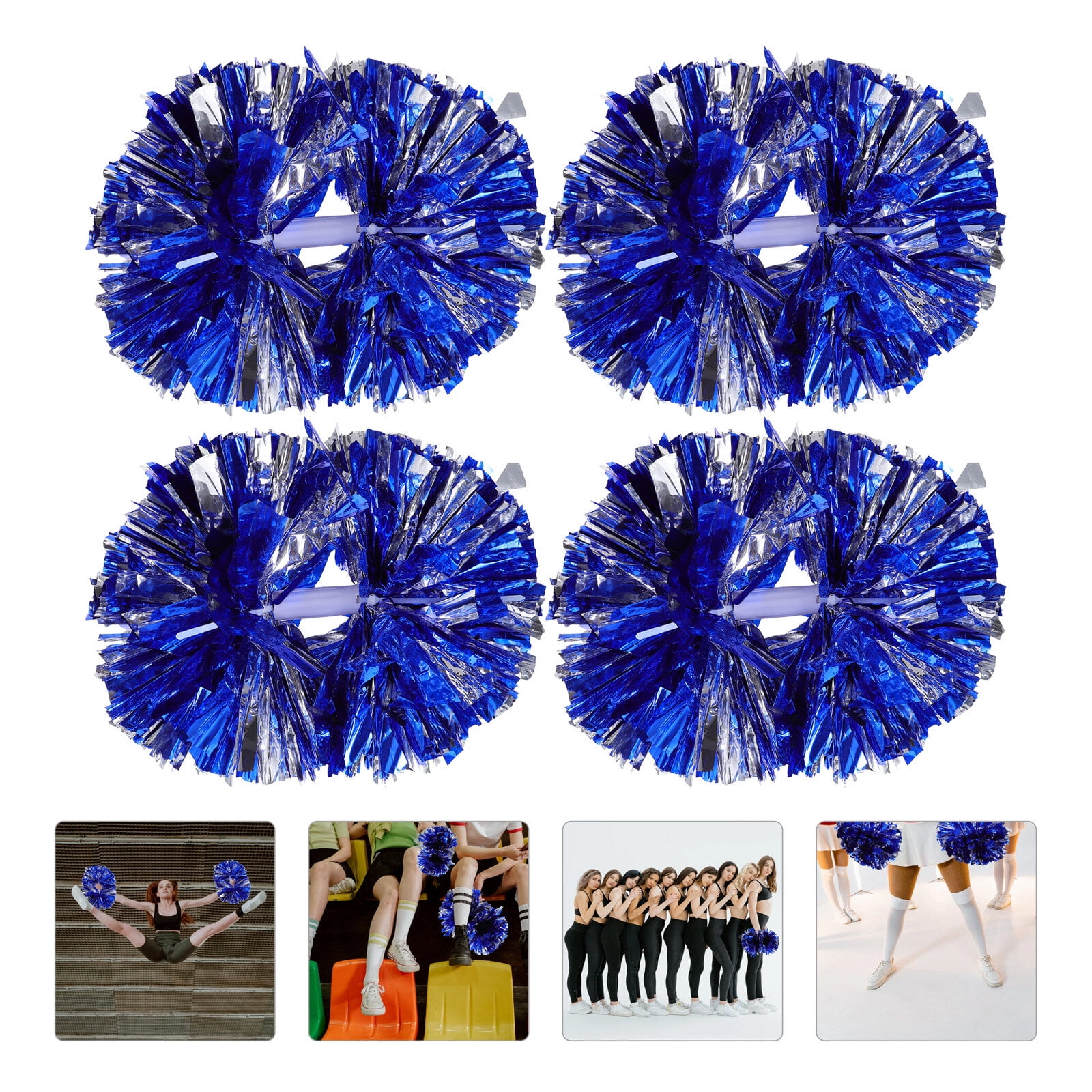 2pcs Blue Pet Pom Poms Cheerleader Party Sports Rally Props For Football  And Basketball