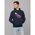 thumbnail image 2 of Pixel Eggplant Fun Emoji - Retro Meme Art Design Men's Hoodie, 2 of 4