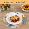 thumbnail image 4 of Orange Navy Blue Coral Round 15 Inch Placemats Set of 8, Summer Beach Coastal Rustic HeatResistant Non Slip Place Mats for Dining Table, Wipeable Braided Kitchen Table Mats for Housewarming, 4 of 9