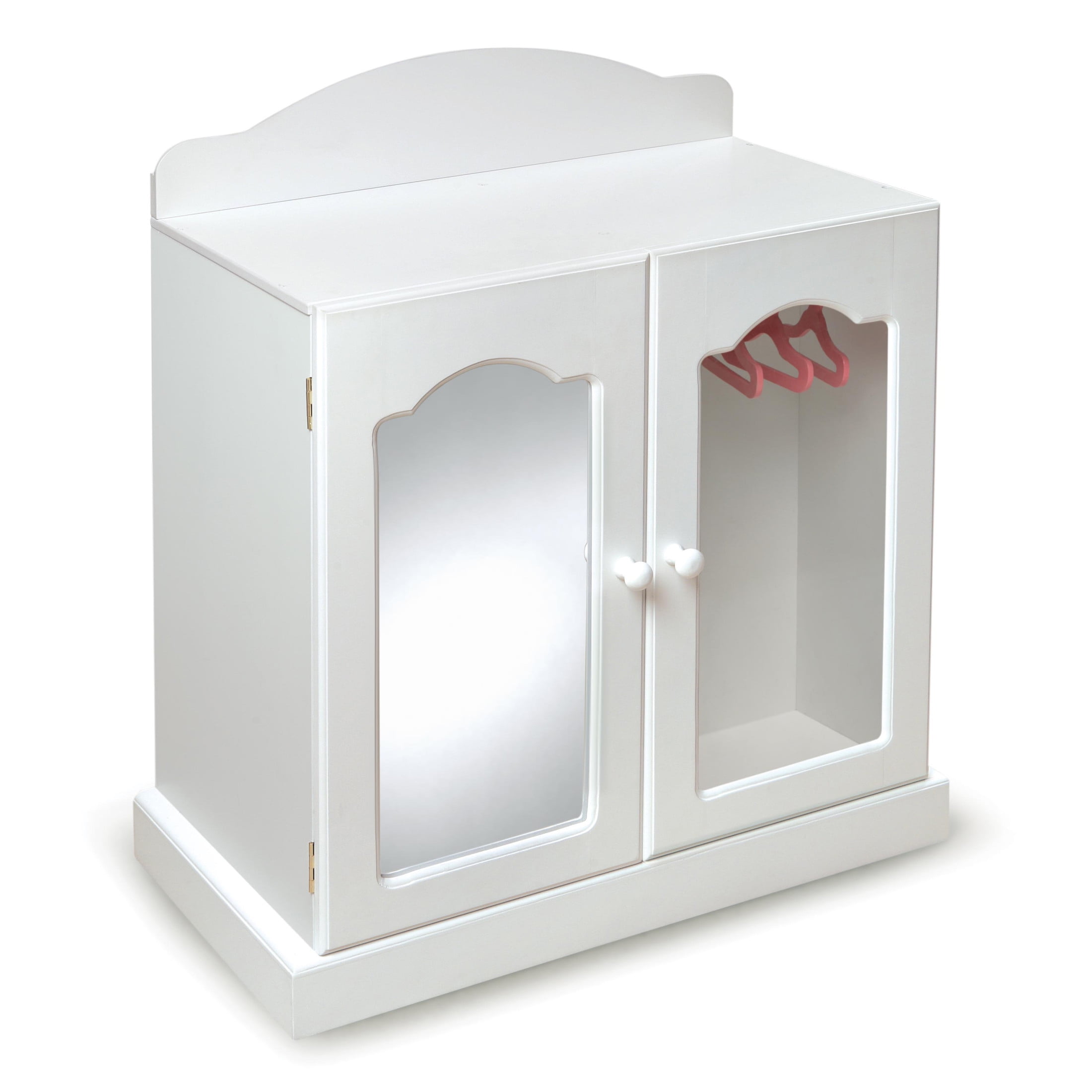KidKraft KidKraft Wooden Lil Doll Armoire with 6 Hangers Furniture for 18 Inch Dolls White Walmart