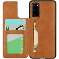 thumbnail image 5 of Galaxy S20 Luxury PU Leather Case,Credit Card Holder,Cash Slots,Stand Function Soft TPU Back Wallet Case Flip Wrist Strap Multi-Function Durable Case for Samsung Galaxy S20 6.2",Khaki, 5 of 14