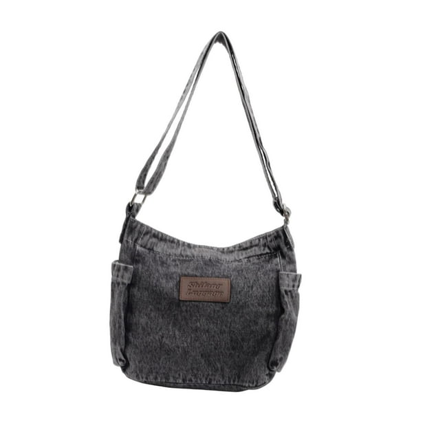 Bolso de Hombro de Mezclilla para Mujer, Gran Capacidad, Moderno, Estilo Hobo para Compras Al Aire Libre.