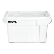 BRUTE Tote with Lid, 20 gal, 27.9w x 17.4d x 15.1h, White,