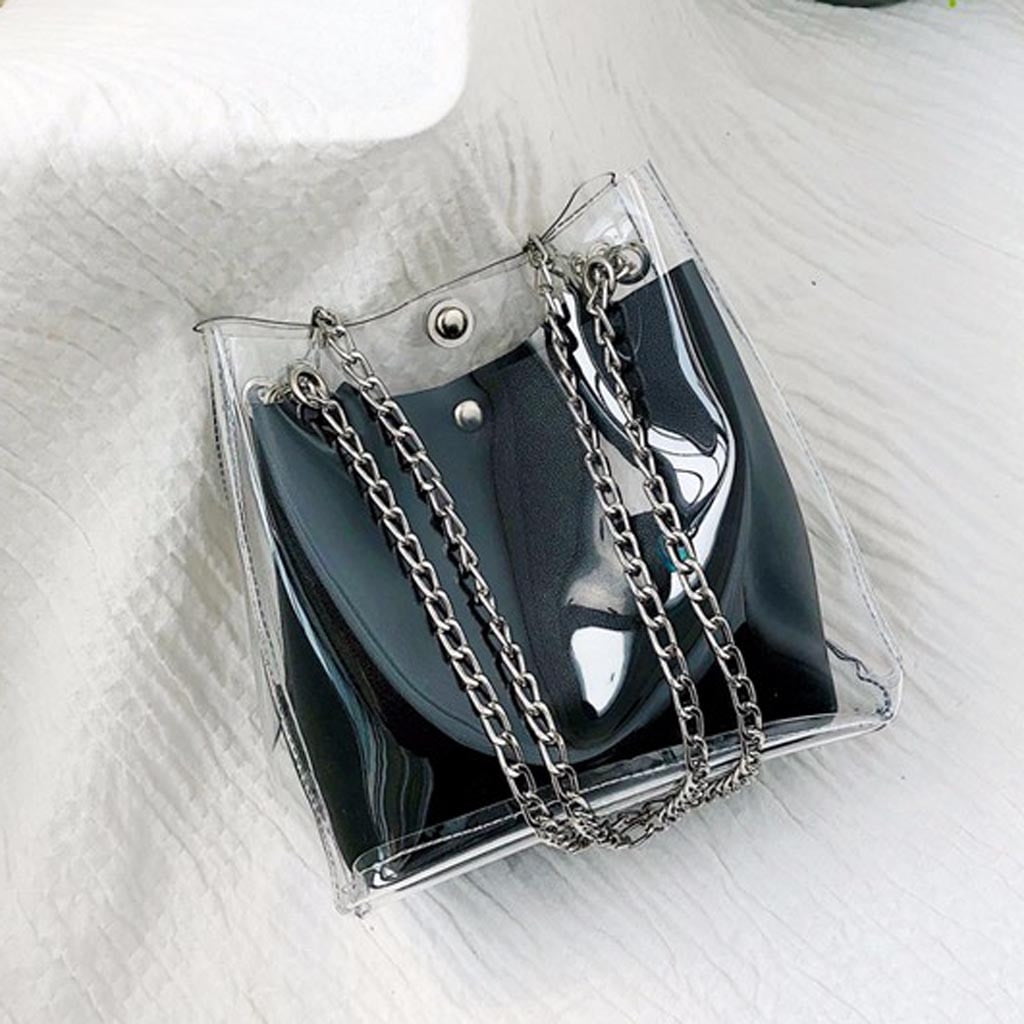 TUSANG Women Small Transparent Bucket Bags Chain Bag Totes Compound Female Mini Handbag Clutch Purse TUSANG Women Small Transparent Bucket Bags Chain Bag Totes Compound Female Mini Handbag Clutch Purse