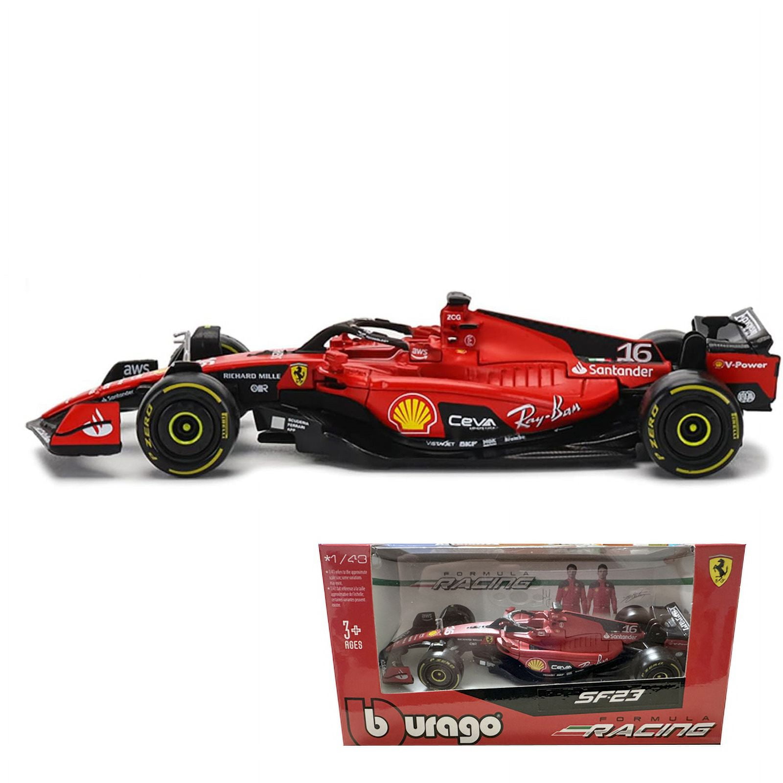 1:43 Aston Martin AMR23 Mercedes W14 Red Bull RB19 Miami GP Ferrari SF23 Alpine A523 F1 Model Formula Car Static Racing SF23-16