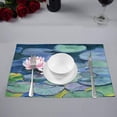 thumbnail image 2 of MKHERT Pink Water Lilies Flowers with Colorful Pads Placemats Table Mats for Dining Room Kitchen Table Decoration 12x18 inch,Set of 4, 2 of 4
