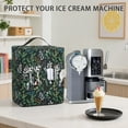 thumbnail image 3 of ZIATUBLES Leaf Black Print Ice Cream Maker Machine Dust Cover with Front Pockets and Top Handle, Open Bottom Design for Easy Slip-On Use, Stain Resistant Polyester Kitchen Appliance Decor, 3 of 6