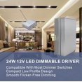 24W Dimmable LED Driver, AC120V to DC24V Triac Dimming Power Supply, Class 2 LED Transformer for