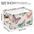 thumbnail image 4 of Yayeee 2 Pack Canvas Storage Basket with Handles for Shelves Fabric Bins Closet Organizer, Colorful Butterflies, 4 of 8