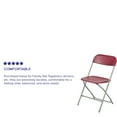 thumbnail image 6 of BizChair Folding Chair - Red Plastic - 6 Pack 650LB Weight Capacity, 6 of 17