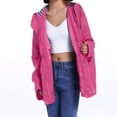 thumbnail image 5 of Women's Raincoats Outdoor Windproof Windbreaker Long Sleeve Zip Up Hooded Rain Coat with Pockets Rain Jacket Women, 5 of 6