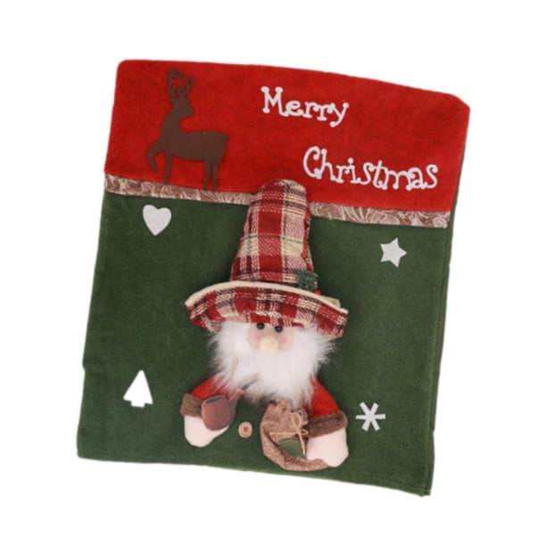 Funda para silla navideña Protector de silla Accesorios de decoración navideña Fácil instalación Decoración navideña Decoración para silla de comedor Papá Noel