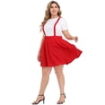 thumbnail image 4 of HDE Plus Size Suspender Skirt Cute Skater Skirts Sizes 1-4X Red 3X, 4 of 8