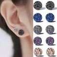 thumbnail image 5 of CILENON Earrings Ear Earrings 2024 New Lymphvity Magnetotherapy Earrings Mag Studs Crystal Earrings Non Piercing Acupressure Earrings For Women Men (Purple1,6mm ), 5 of 6