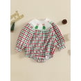 Toddler Baby Girl Christmas Romper, Plaid Print Christmas Tree