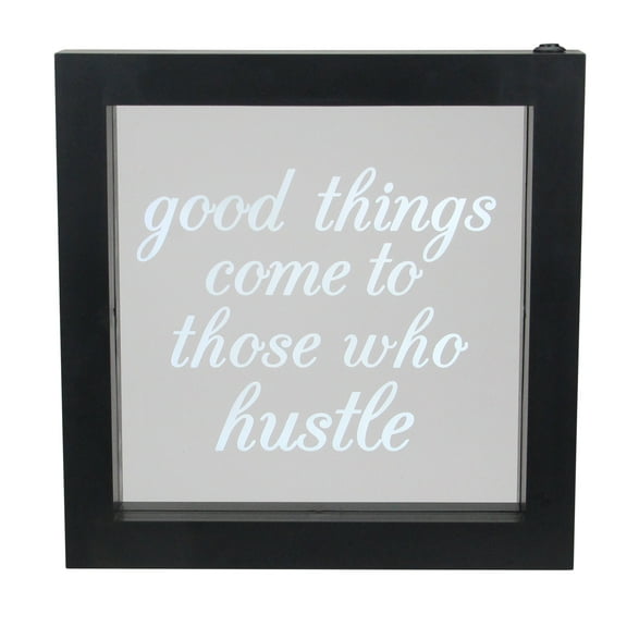 Northlight LED Lighted “Good Things Come to Those Who Hustle” Silkscreen Framed Box - 9”