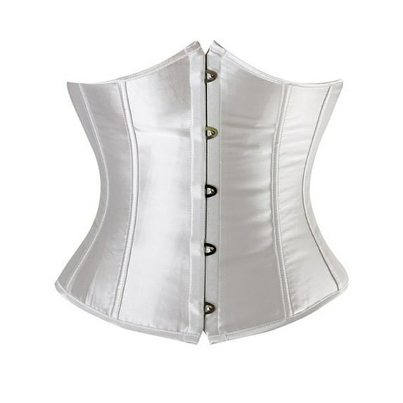 YouLoveIt Women's Corset Body Shaper Waist Training Overbust Satin Corset Bustier Lace Up Lingerie G-string Set Bridal Corset Bustier Bodyshaper Top