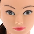 thumbnail image 3 of Cabeza de maniquí con pelo sintético para práctica y entrenamiento de peluquería Cabeza de maniquí para trenzar y peinar cabello largo Cabeza de maniquí con maquillaje, 3 of 8