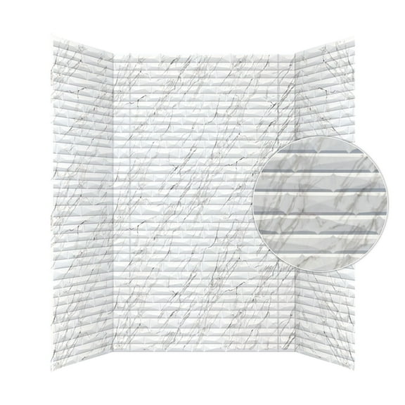 Vista PVC Glue-up Tub and Shower Wall Panels Surround in Marble (96 Sq.ft) - 1 Piece