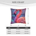 thumbnail image 4 of Xecao Digital Flamingo Vibrant Art Print Soft Velvet Decorative Throw Pillow Covers, Square Cushion Cases for Bed, Sofa, Living Room, Car, and Indoor Outdoor Use-20"x20", 4 of 8
