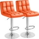 thumbnail image 1 of JJUN Bar Stools Modern Pu Leather Swivel Adjustable Hydraulic Bar Stool Square Counter Height Stool Set of 2 (Orange), 1 of 9