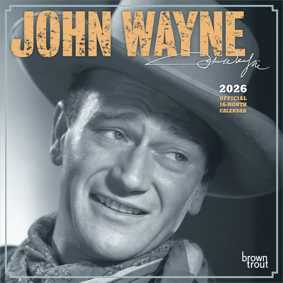 John Wayne OFFICIAL | 2026 7x14" (Hanging) Mini Wall Calendar | BrownTrout