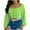 Mint Green, variant on Crop Tops for Women Boat Neck Puff Sleeve Solid Color Shirt Top Blouse