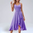thumbnail image 2 of Icvfdpl Robes Décontractées pour Femmes, Robe d'Été Élégante Sans Manches Fluide Ligne A Fête Quotidienne Basique Mini avec Bretelles Spaghetti Ourlet à Volants pour Femmes, m, 2 of 5