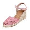 thumbnail image 6 of Dakaela Women's Wedge Sandals Platform Closed Toe Espadrilles Ankle Buckle Strap Comfortable Slip on Walking Shoes for Casual Work Business Size 6-10, 6 of 7