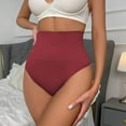 thumbnail image 2 of GEWSEY Thong Shapewear Tummy Control for Women High Waisted Stay-Put Body Shaper Girdle Compression Shapewear Thong (Red, S), 2 of 4