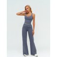thumbnail image 5 of IBTOM CASTLE Two Piece Workout Sets for Women Racerback Tank Top Matching High Waist Wide Leg Yoga Pants Pilates Outfits Grey-blue, 5 of 7