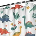 thumbnail image 3 of White Dinosaurs Plants Mushrooms Pattern Shower Curtain 36"x72" ,Bathroom Decorative Shower Curtains Set with 12 Hooks,Modern Waterproof Washable Shower Curtain, 3 of 6